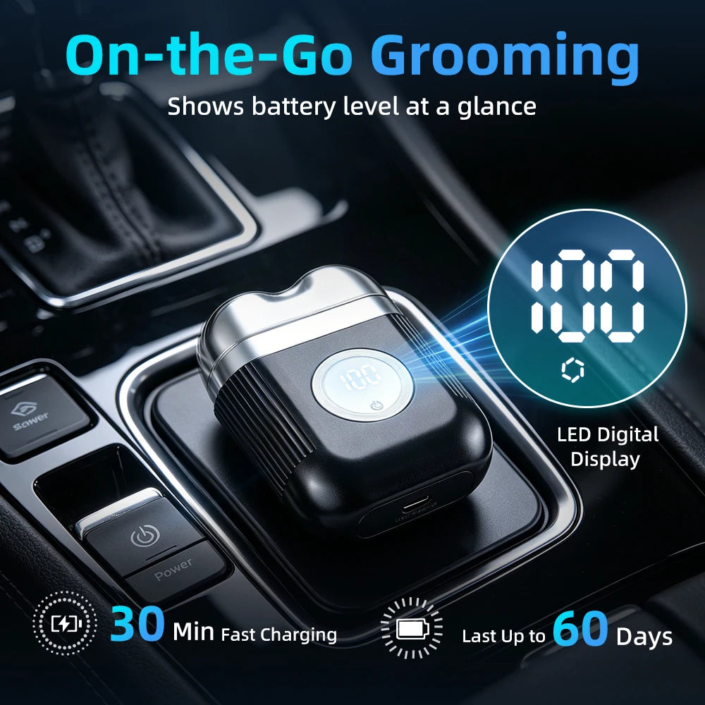 Portable Electric Foil Shaver - Waterproof Wet & Dry Beard Trimmer for Men