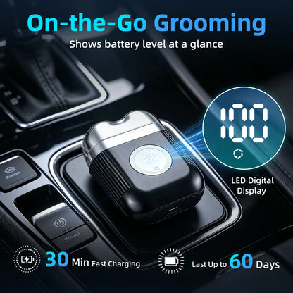 Portable Electric Foil Shaver - Waterproof Wet & Dry Beard Trimmer for Men