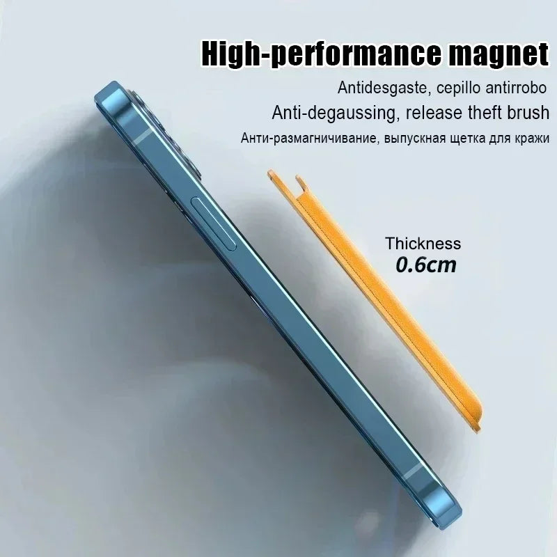 Magnetic Leather Wallet Case for iPhone & Samsung - Slim Card Holder Cover - 6
