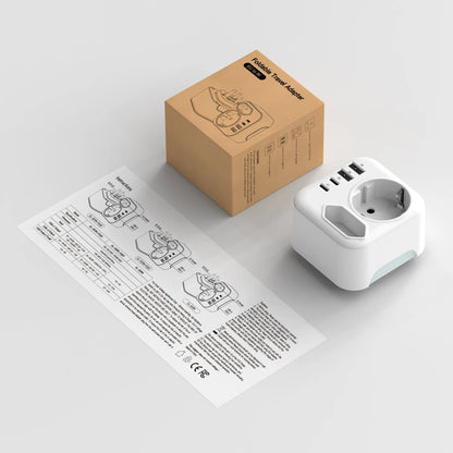 6-in-1 South Africa Travel Adapter with USB-C & USB-A Fast Charging