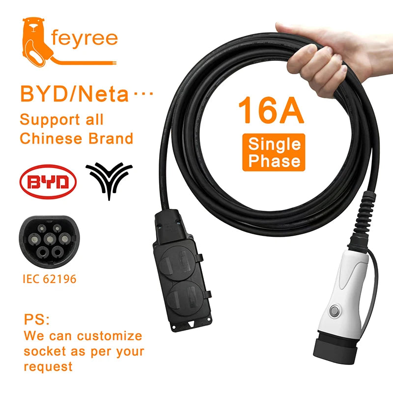Type 2 V2L Electric Car Discharger - 3.5kW Portable Power Station Adapter - 22