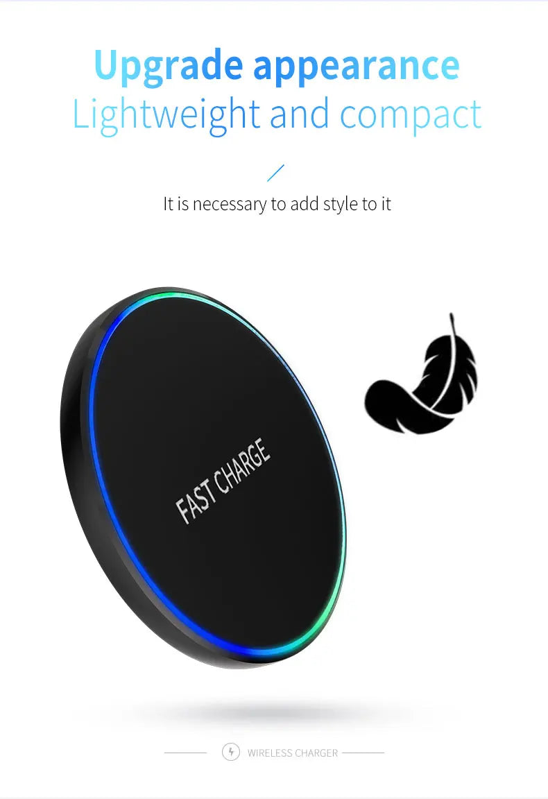 Ultra-Slim 15W Fast Wireless Charging Pad for iPhone & Samsung - 11