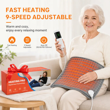 Electric Heated Relief Pad with 9 Temperature Settings and 4 Timer Modes
