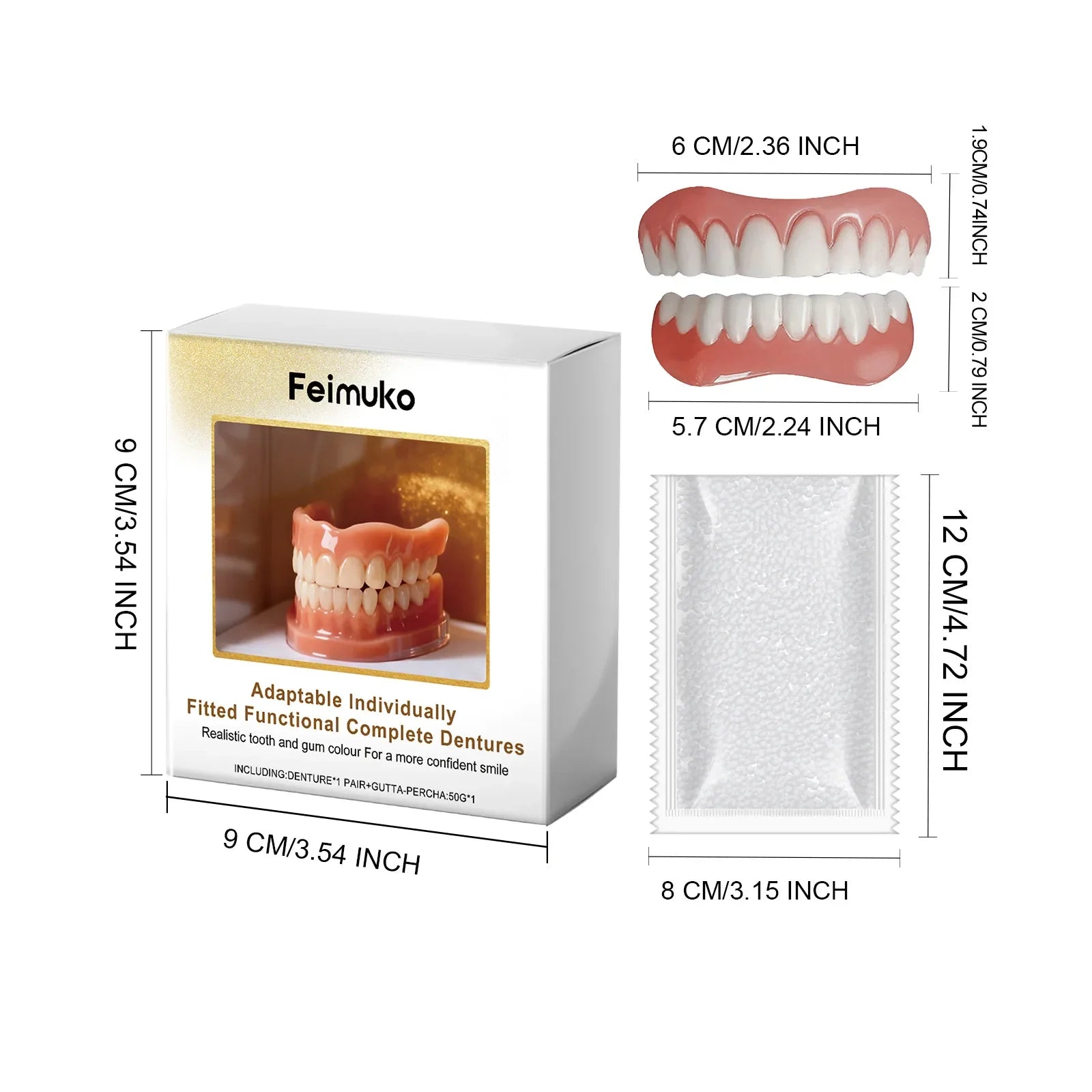 Comfort Fit Silicone Denture Set for Instant Smile Transformation - 15
