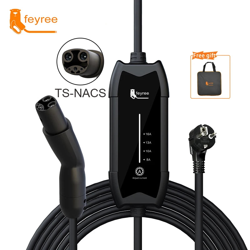 Portable 3.5KW Tesla EV Charger - NACS Plug Fast Charging Cable 5M - 23