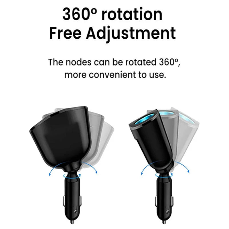 3-Port Fast Car Charger with Digital Display - PD20W & QC3.0 Adapter - 6
