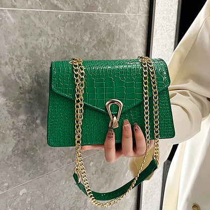 Luxury Croco Chain Shoulder Bag