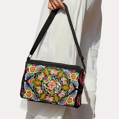 Luxury Embroidered Floral Nylon Bag