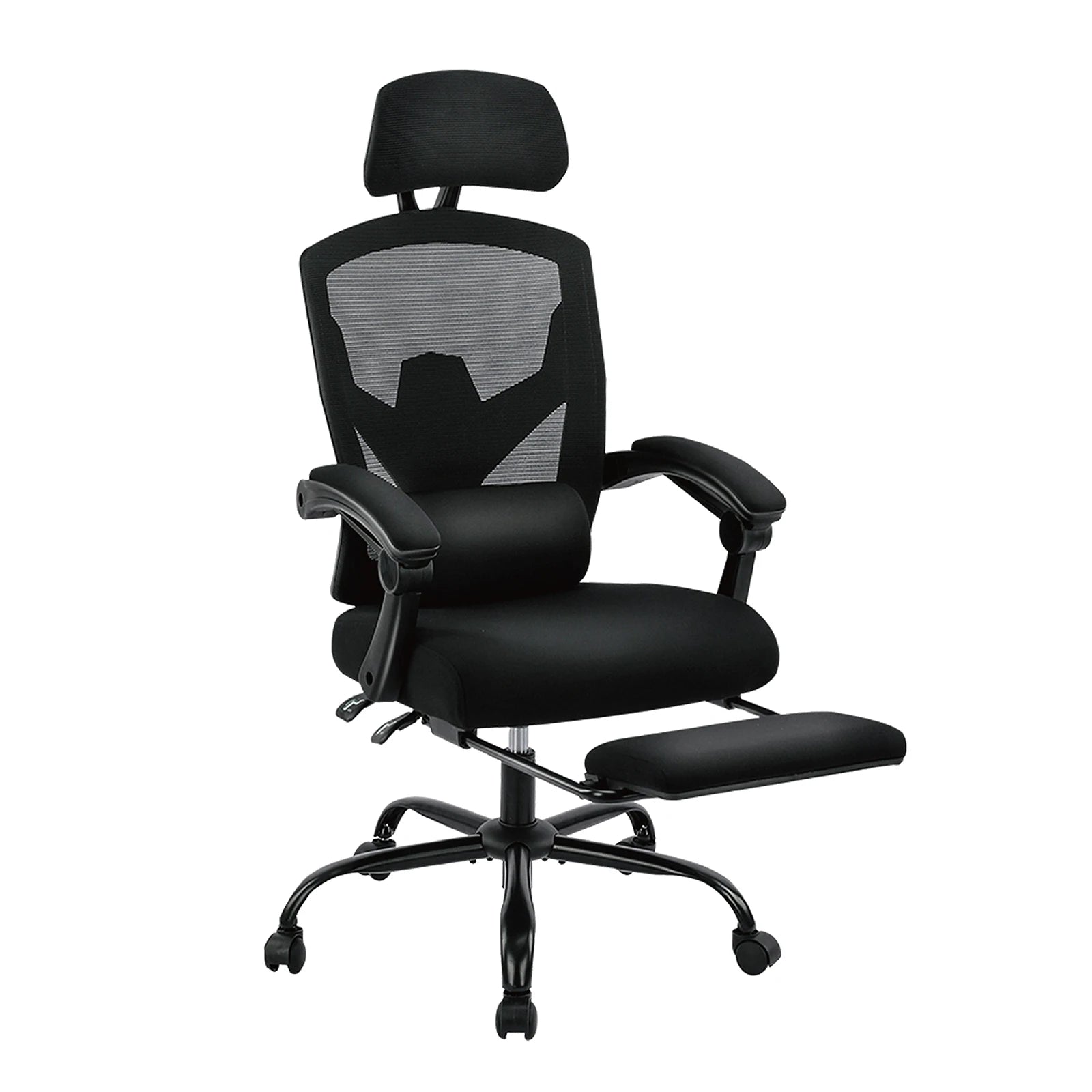 Ergonomic High-Back Mesh Office Chair with Footrest & Lumbar Support - 12
