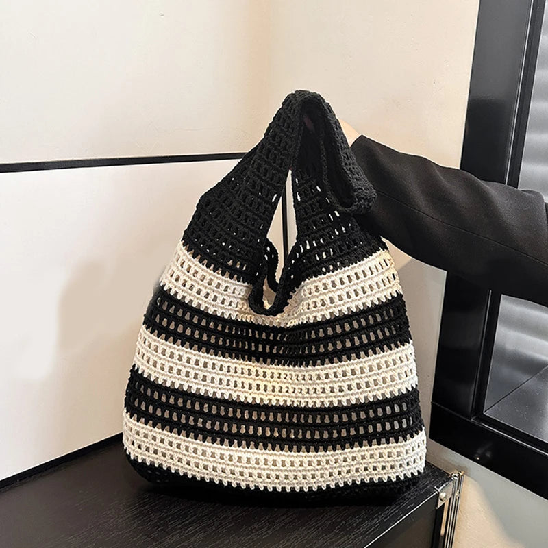 Luxury Aesthetic Knitted Tote