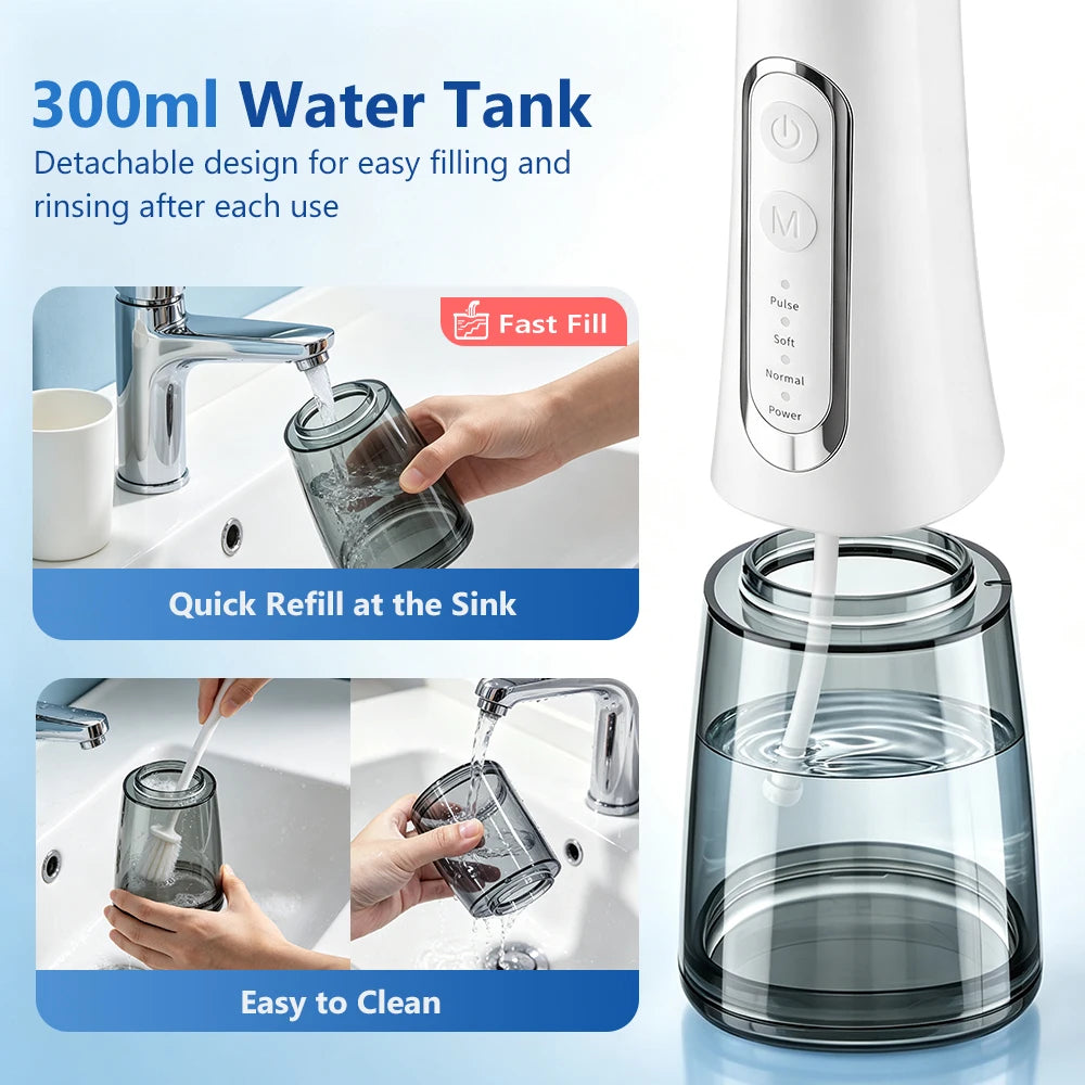 Professional Cordless Water Dental Flosser for Teeth Cleaning & Gum Health