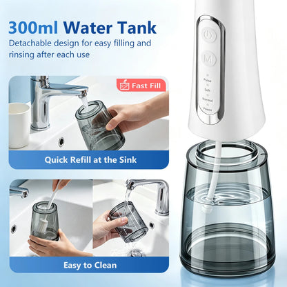 Professional Cordless Water Dental Flosser for Teeth Cleaning & Gum Health