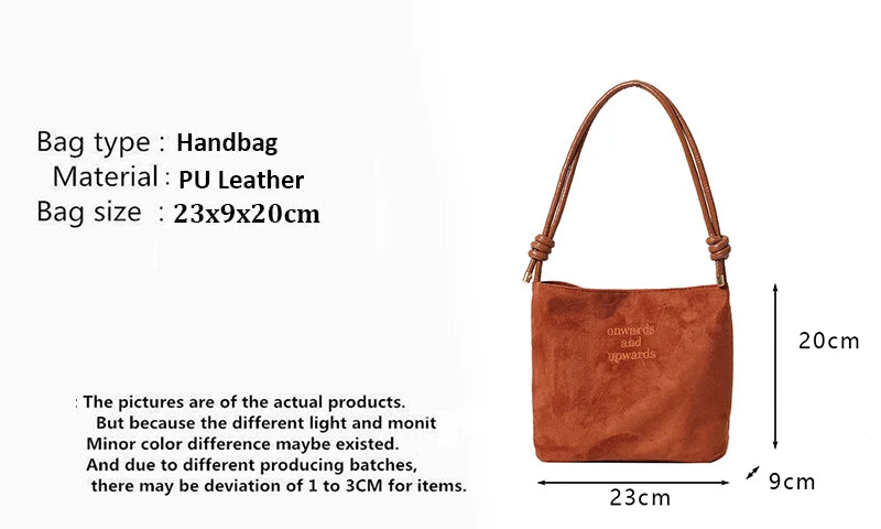 Luxury Retro Suede Shoulder Bag
