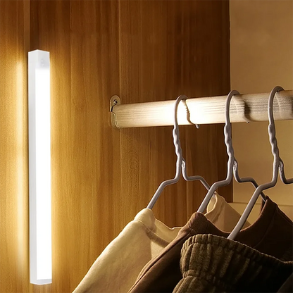 Wireless Motion Sensor LED Under Cabinet Light - USB Rechargeable Dimmable Closet Bar