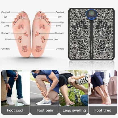 EMS Foot Massager Mat - Portable Electric Muscle Stimulation Therapy