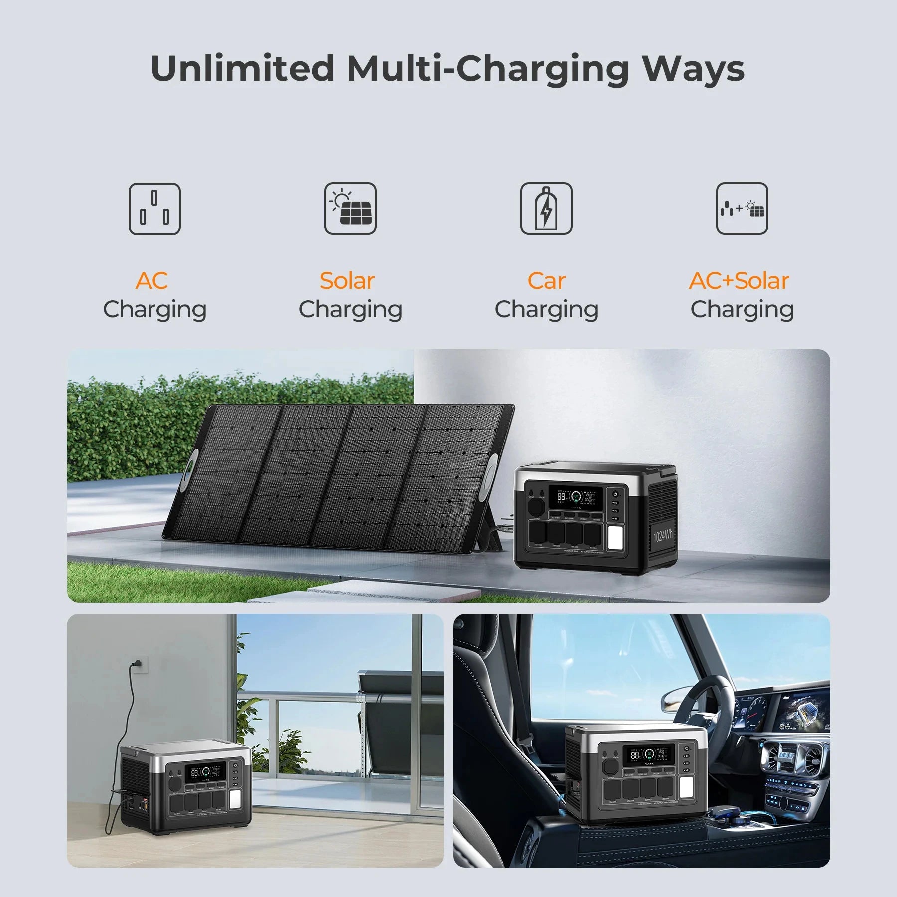 OUKITEL P1000 Plus 1800W Portable Power Station 1024Wh LiFePO4 Solar Generator - 14