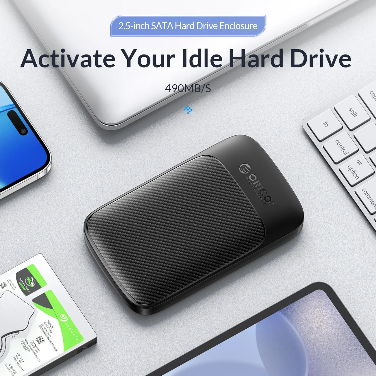 ORICO 2.5" USB 3.1 Type-C HDD/SSD Enclosure - 6Gbps Portable Hard Drive Case - 2