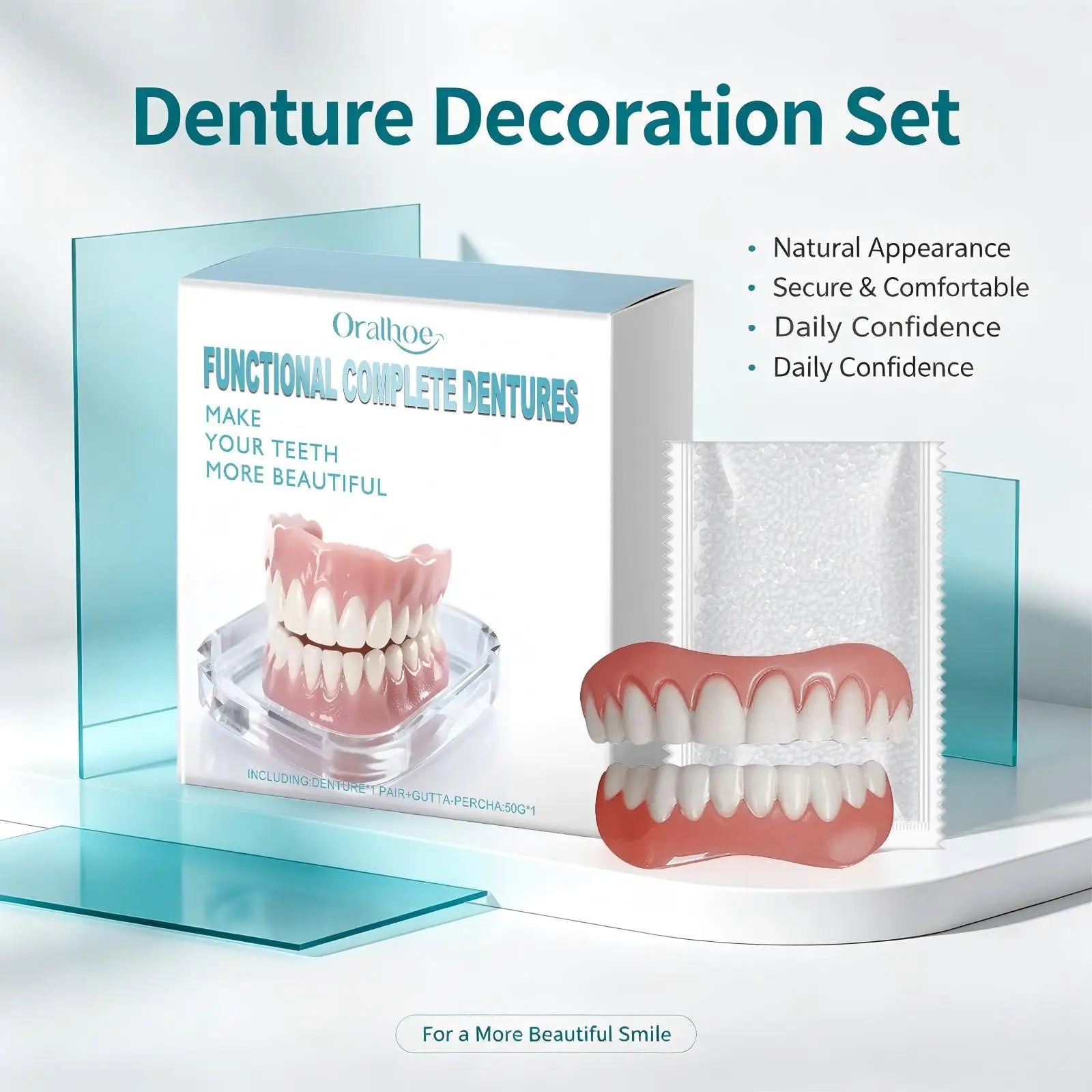 Instant Cosmetic Denture Kit – Temporary Smile Improvement & Natural Teeth Veneers - 5