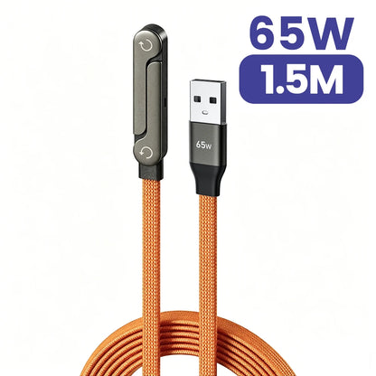 65W 2-in-1 Fast Charging Data Cable & Foldable Phone Desk Holder Stand
