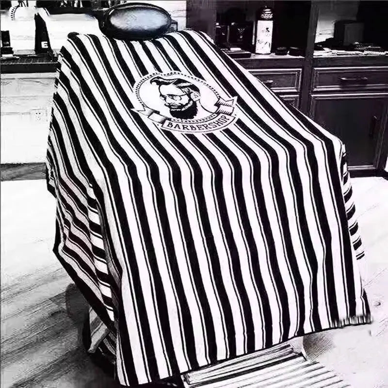 Striped Professional Barber Cape - Hair Cutting Apron for Salons