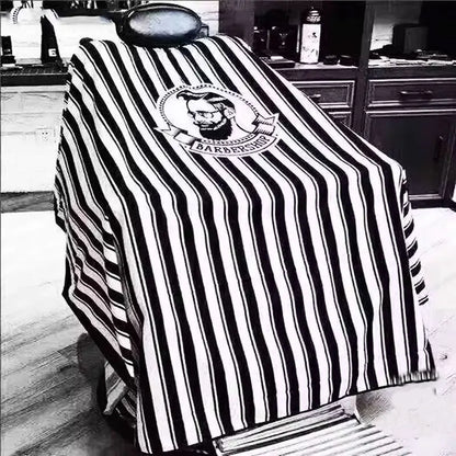 Striped Professional Barber Cape - Hair Cutting Apron for Salons