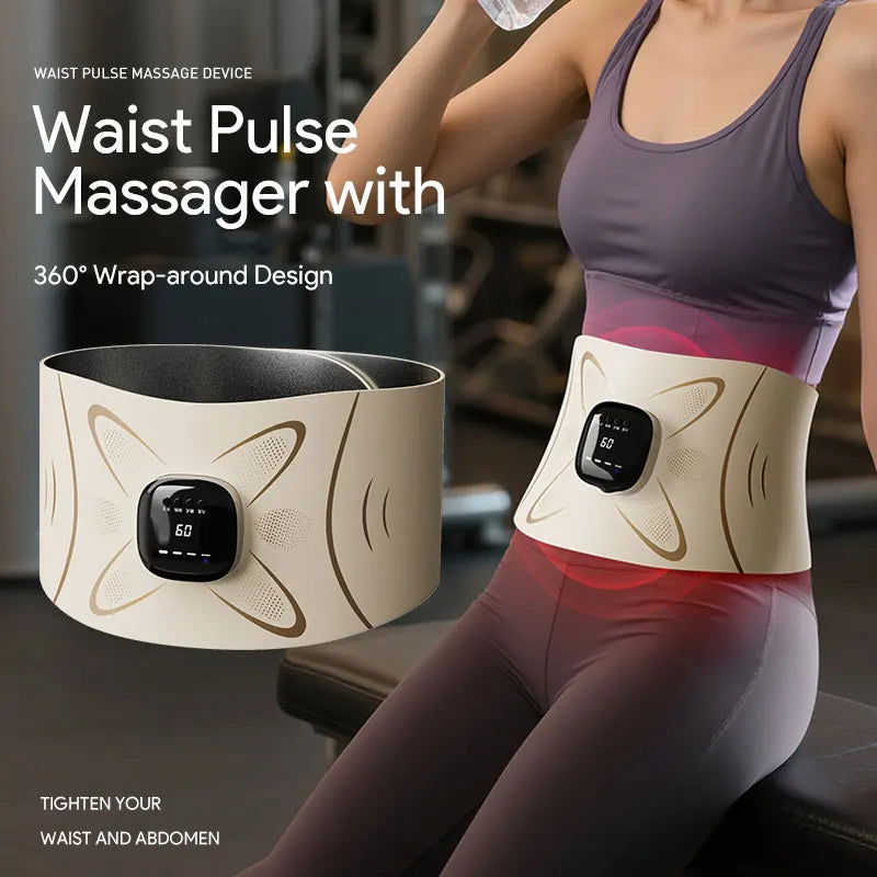 Electric Pulse Waist & Abdominal Massager with Heat & Toning Support - 1