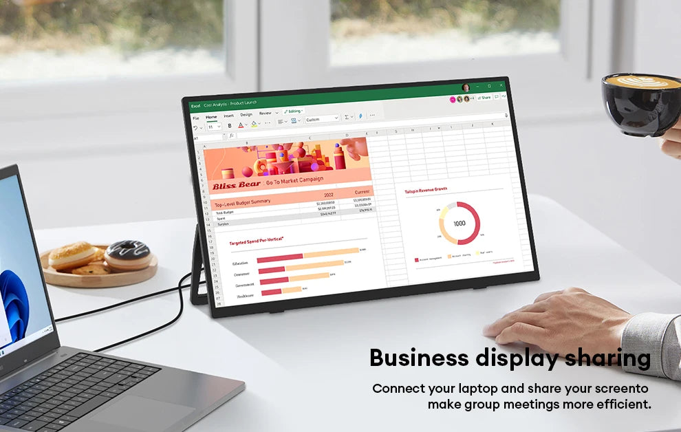 15.6" Ultra-Slim Portable Monitor FHD 1080P IPS 100% sRGB Laptop Second Screen