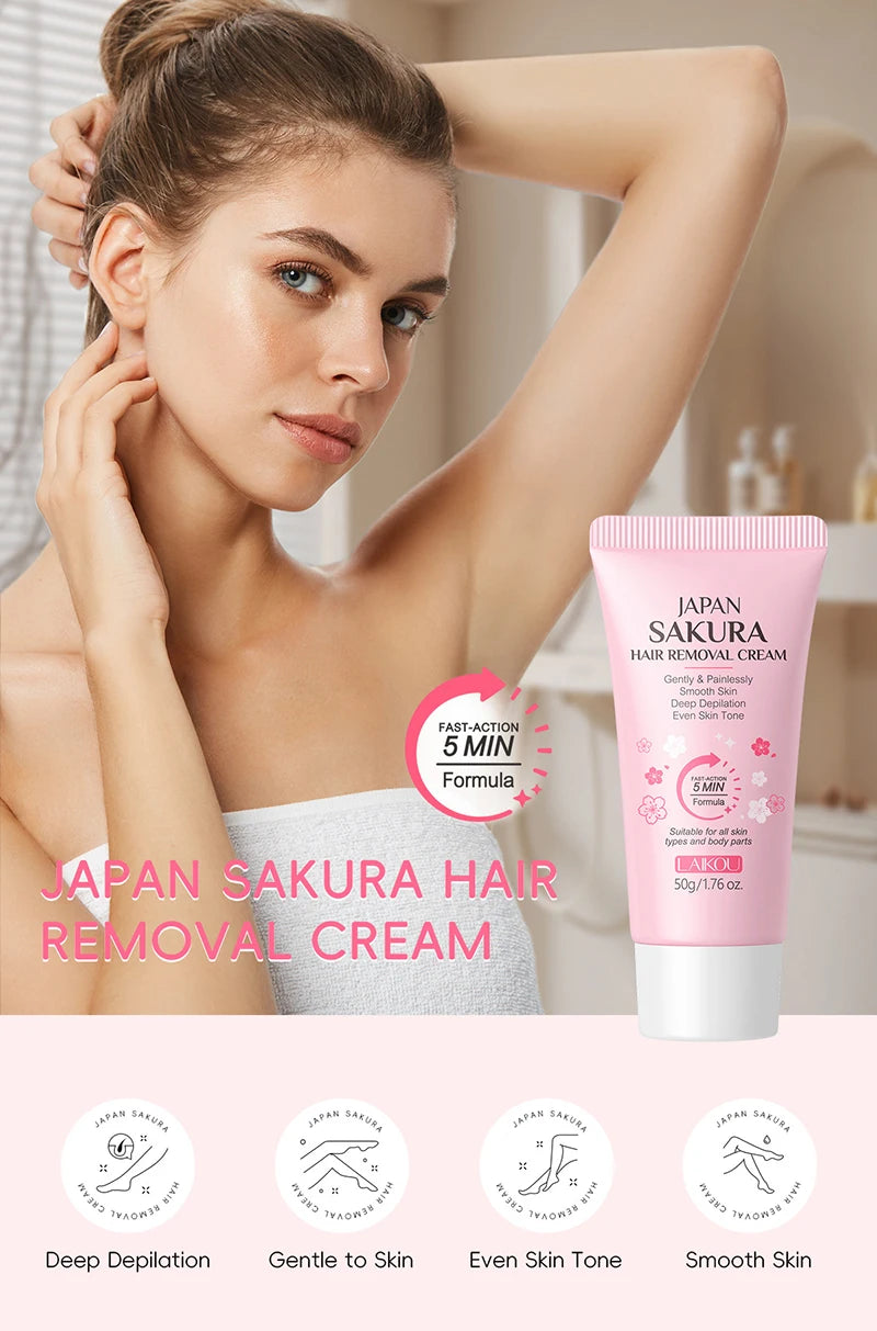 Japan Sakura Painless Hair Removal Cream for Smooth Silky Skin - 6