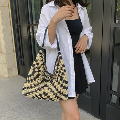 Luxury Woven Straw Beach Bag