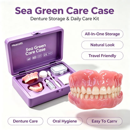 Natural Cosmetic Denture Set with Cleaning & Storage Case