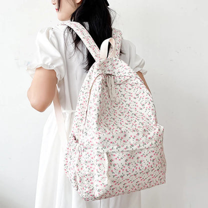 Luxury Floral Nylon School Backpack