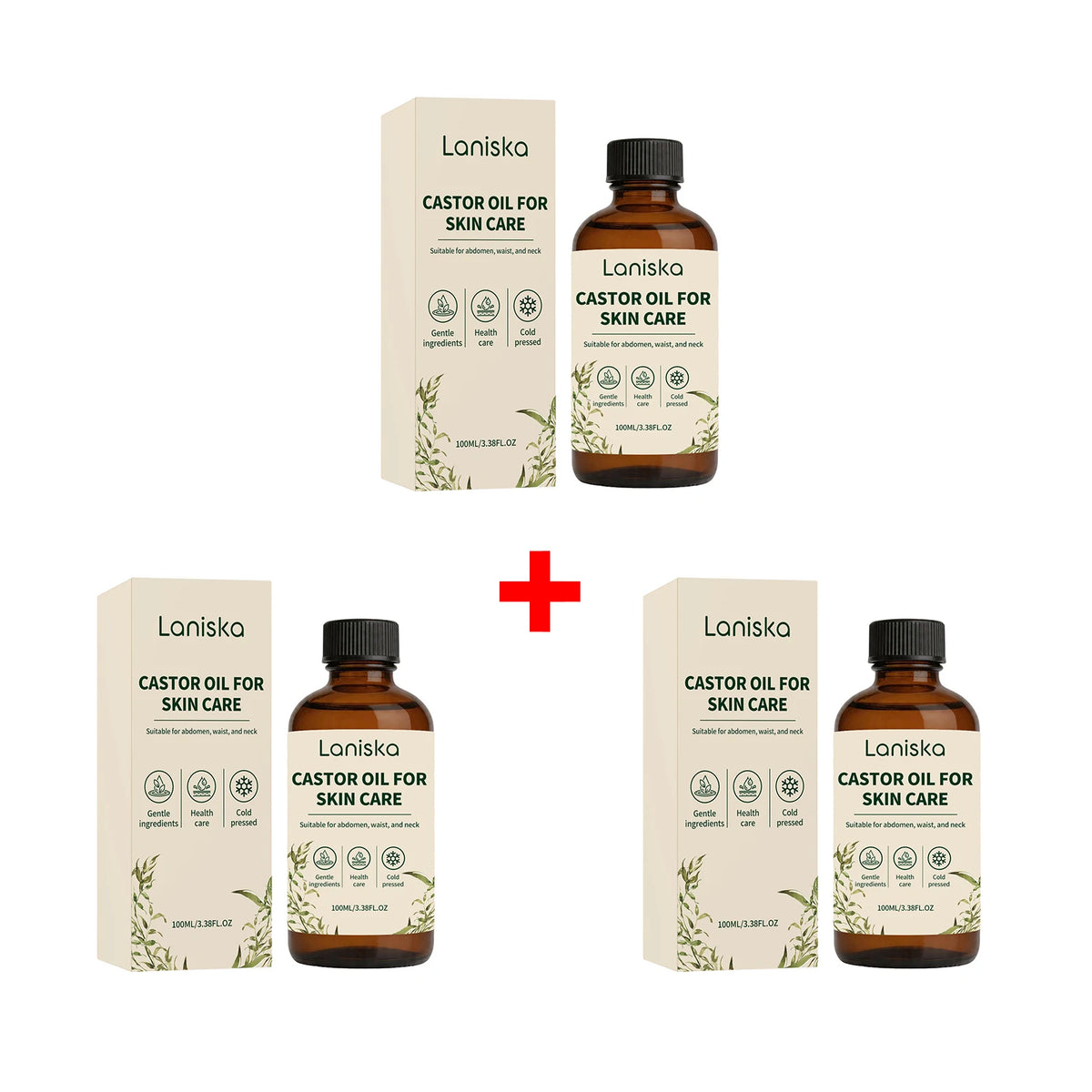 Pure Cold-Pressed Castor Oil for Deep Skin Hydration and Body Massage
