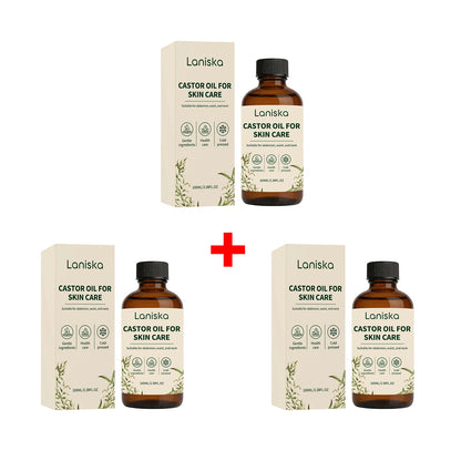Pure Cold-Pressed Castor Oil for Deep Skin Hydration and Body Massage