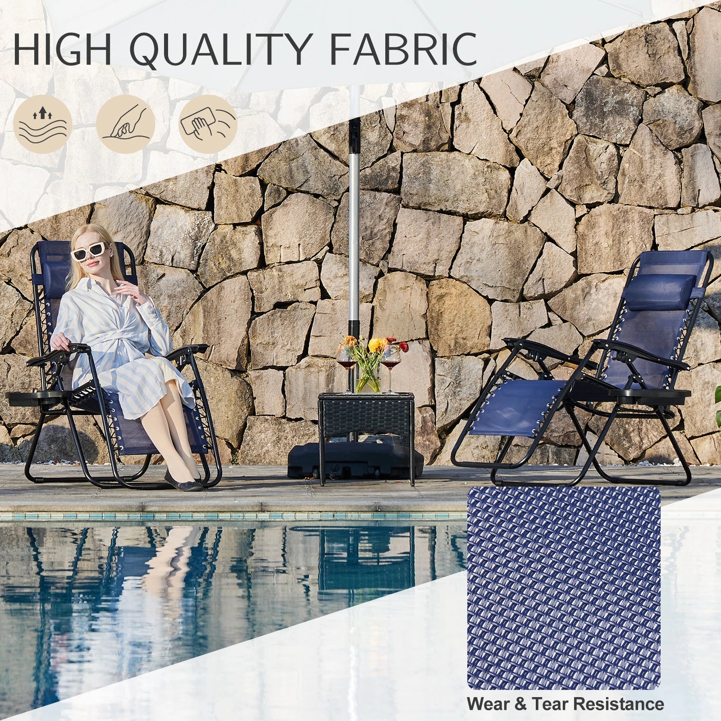 Zero Gravity Recliner Chair - Portable Folding Outdoor Lounge with Tray