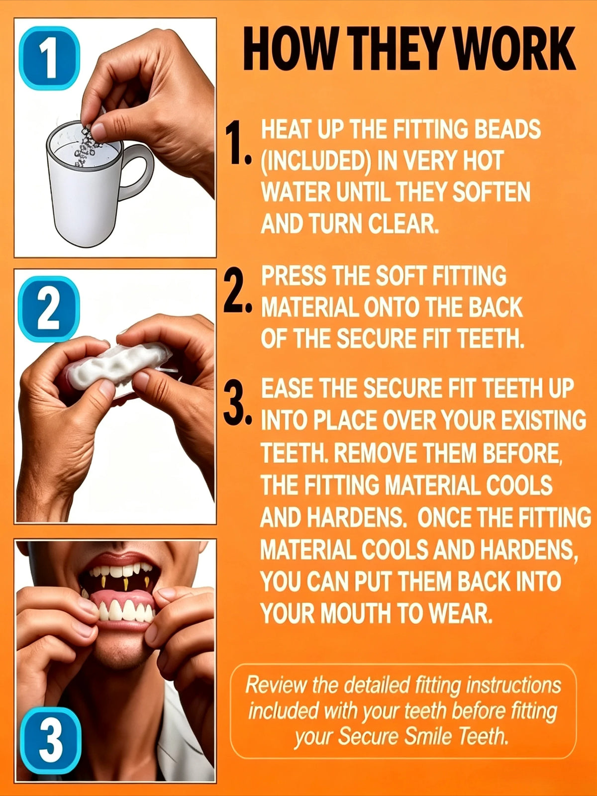 Natural Silicone Denture Set - Comfortable Fit and Realistic Look for Daily Use