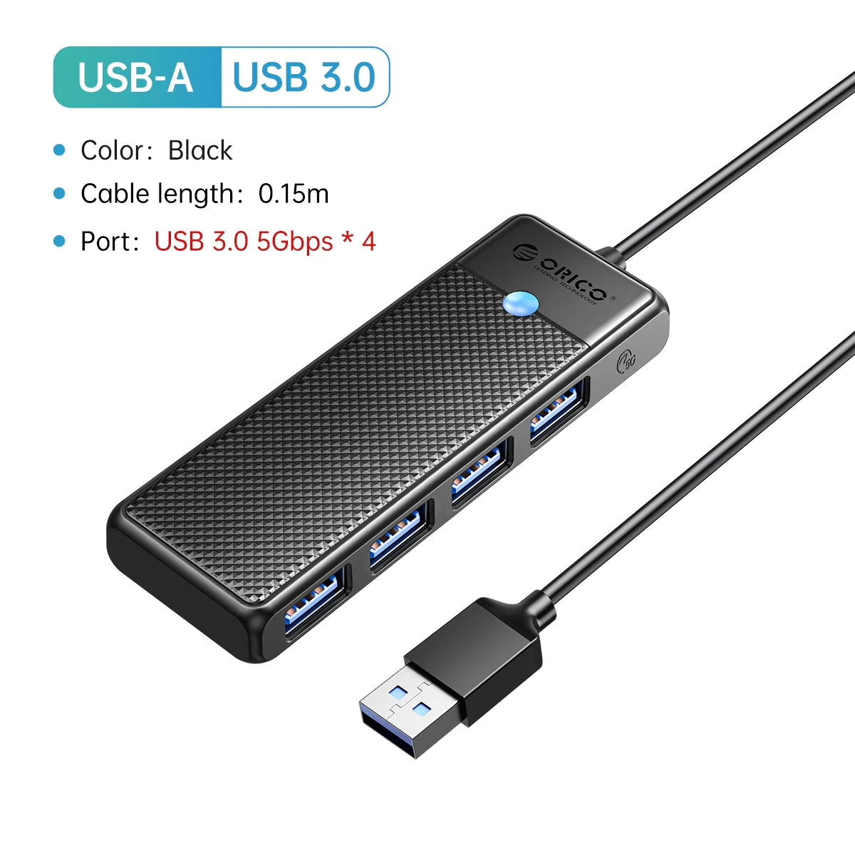 4-Port USB 3.0 Type-C Hub - Ultra-Slim High-Speed Data Expansion Adapter - 32