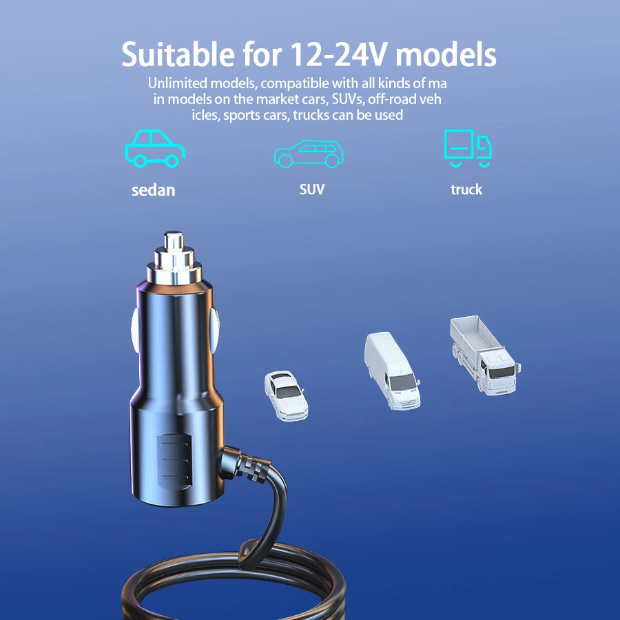 120W 4-Port Fast Car Charger - USB & Type-C Multi-Device Power Adapter
