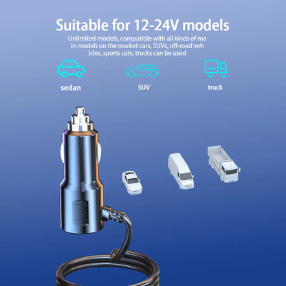 120W 4-Port Fast Car Charger - USB & Type-C Multi-Device Power Adapter