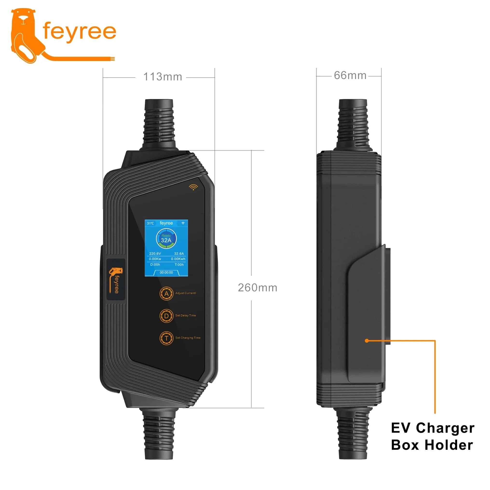 7KW Portable EV Charger with WiFi App & Adjustable Current (GBT) - 3