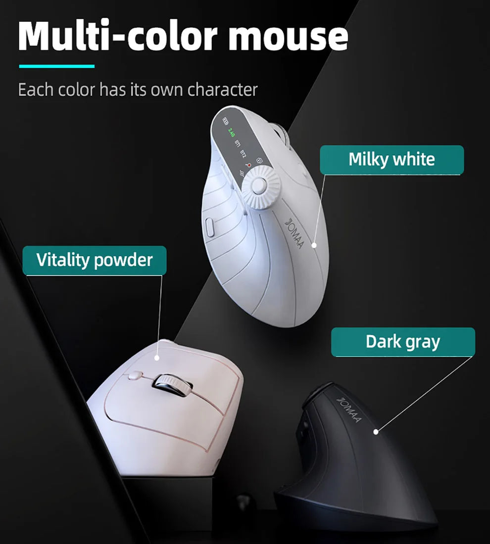 Ergonomic Wireless Vertical Mouse with Knob & Multi-Device Bluetooth - 18