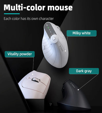 Ergonomic Wireless Vertical Mouse with Knob & Multi-Device Bluetooth