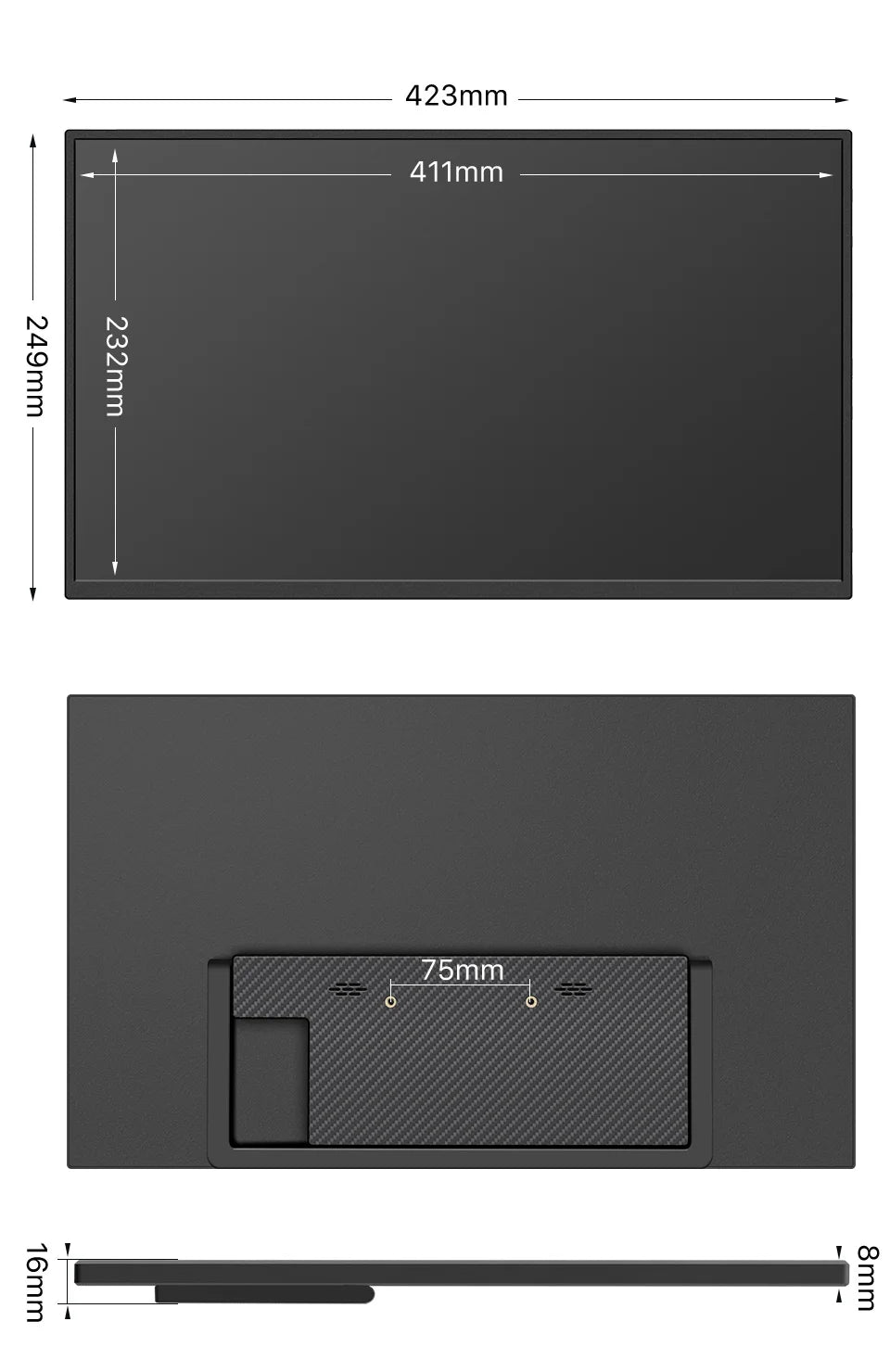 18.5" Portable 120Hz Monitor - 1080P IPS Full HD Laptop Second Screen