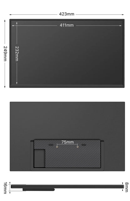 18.5" Portable 120Hz Monitor - 1080P IPS Full HD Laptop Second Screen