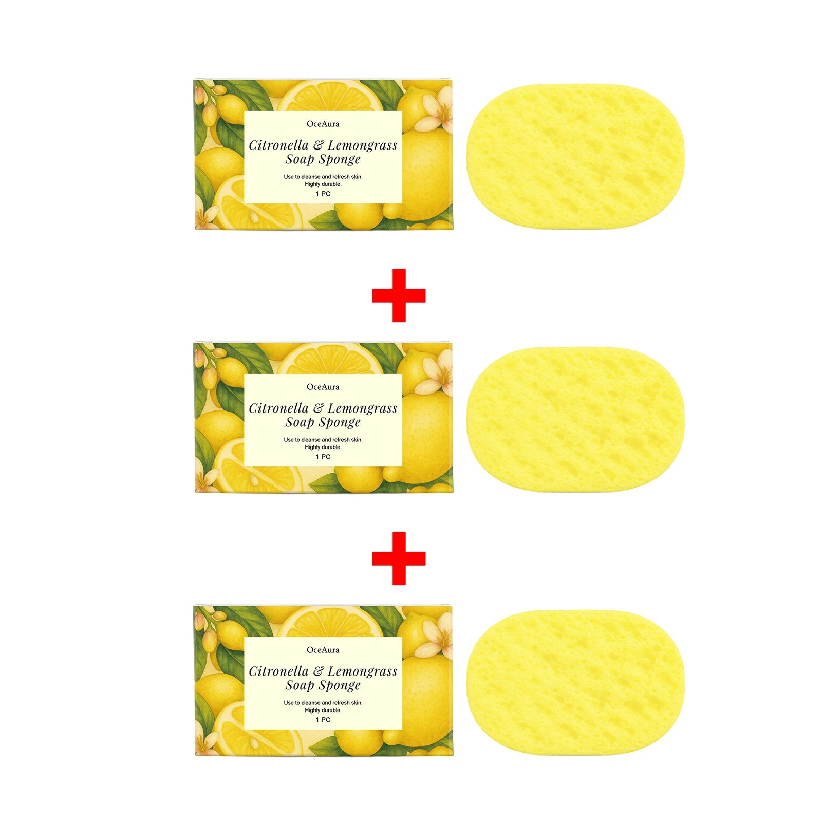 Citronella & Lemongrass Exfoliating Bath Sponge for Daily Skin Cleansing - 13