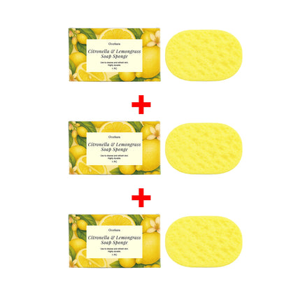 Citronella & Lemongrass Exfoliating Bath Sponge for Daily Skin Cleansing