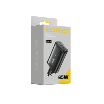 65W GaN Fast Charger - Triple Port USB-C Wall Charger for Laptop & Phone
