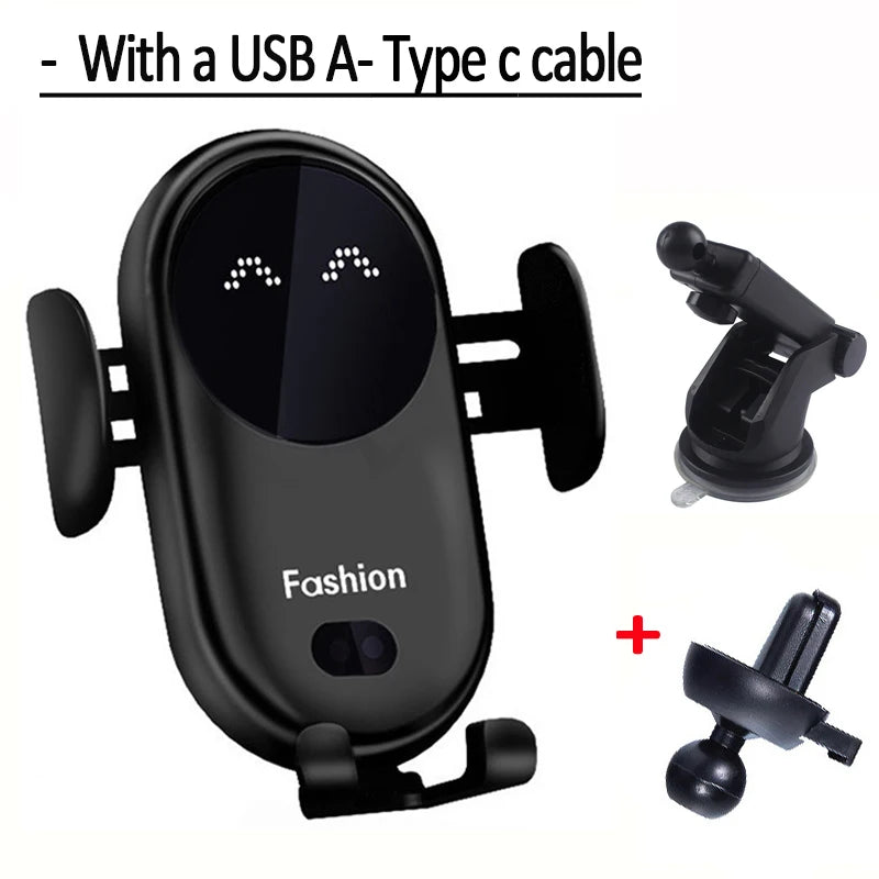 Smart Infrared Auto-Clamping 30W Fast Wireless Car Charger Mount - 27