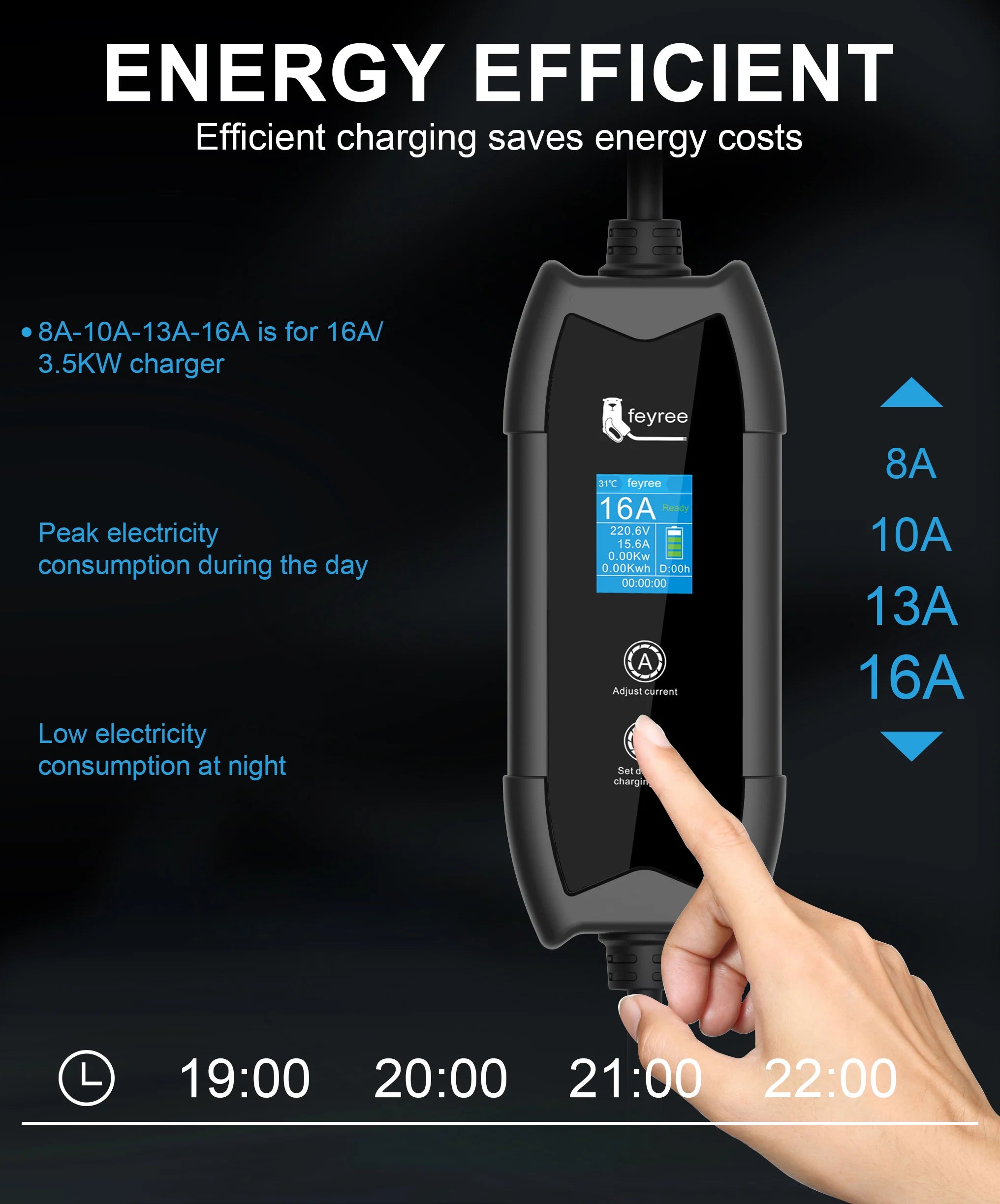 Portable NACS EV Charger for Tesla - 3.5kW Adjustable Level 2 Charging - 12