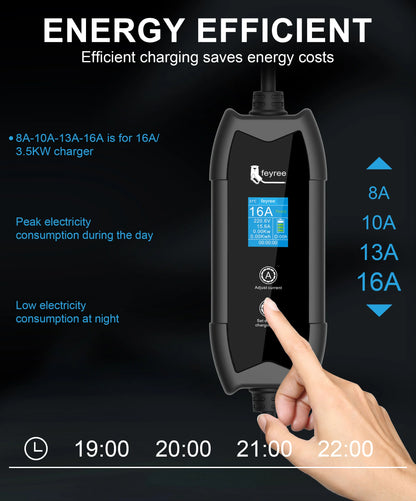 Portable NACS EV Charger for Tesla - 3.5kW Adjustable Level 2 Charging