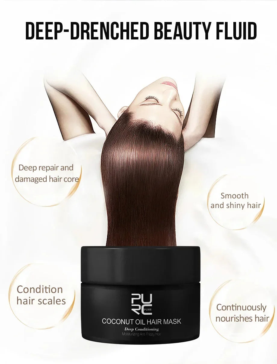 Keratin Collagen Deep Repair Hair Mask - Smooth, Shiny & Frizzy Hair Treatment - 10